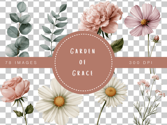Download Garden of Grace Watercolor Floral Clipar - Flora Collection