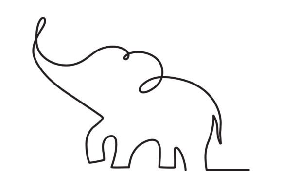 Download Active Elephant Continuous Line Drawing - Active Collection