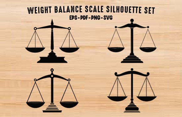 Download Beam Balance Scale Silhouette Vector Set - Balance Collection