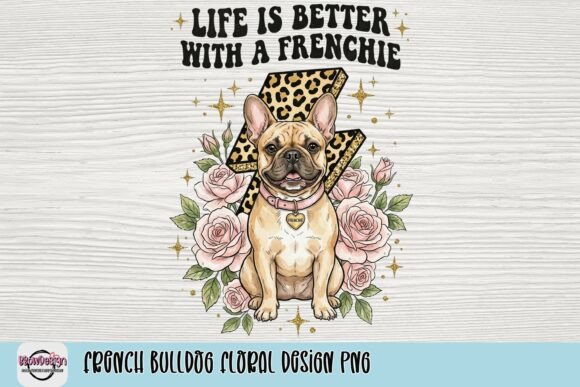 Download French Bulldog Floral Design PNG - Flora Collection