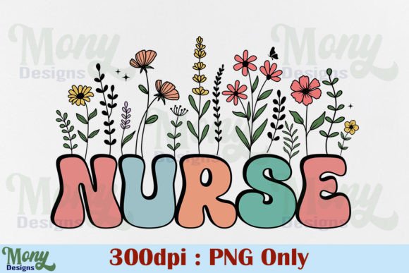 Download Retro Nurse PNG, Floral Flower Design - Flora Collection