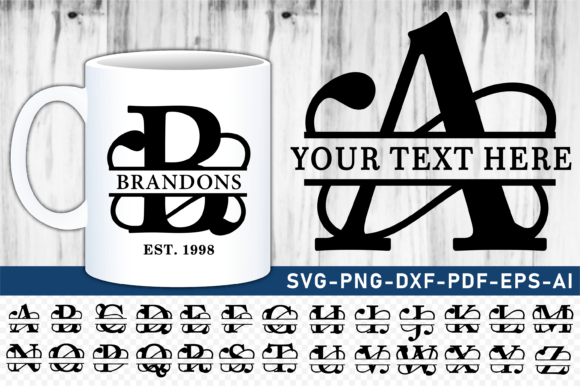 Download Ornate Split Monogram Letters, Font SVG - Ornate Collection