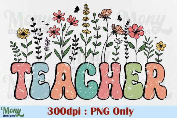 Download Retro Teacher PNG, Floral Flower Design - Flora Collection