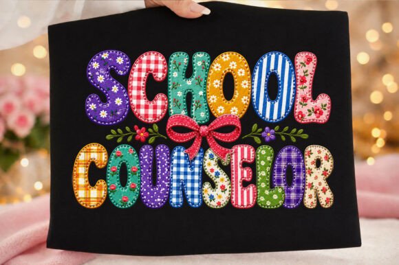 Download Patchwork School Counselor Floral Bow - Flora Collection