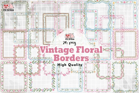 Download Vintage Floral Borders PNG - Flora Collection