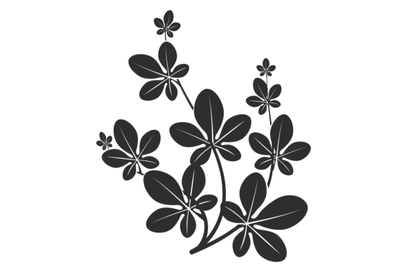 Download Floral Decorative Element. Black Leaves - Flora Collection