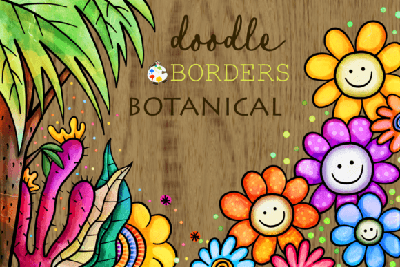 Download Doodle Floral Botanical Page Borders - Flora Collection