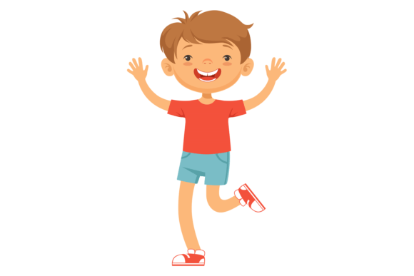 Download Happy Boy Jumping. Active Smiling Kid Ch - Active Collection