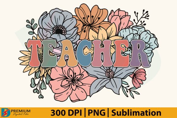 Download Retro Floral Teacher PNG, Flower Design - Flora Collection