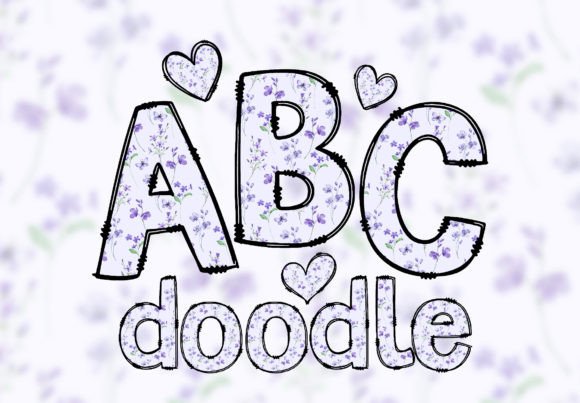 Download Doodle Floral Alphabet PNG Letters Font - Flora Collection